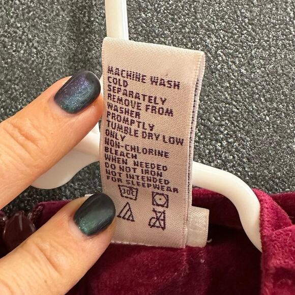 Vintage Gymboree Crushed Maroon/ Black Velvet Dress, VGUC, Sz L (5Y) (5A) - Picture 6 of 6